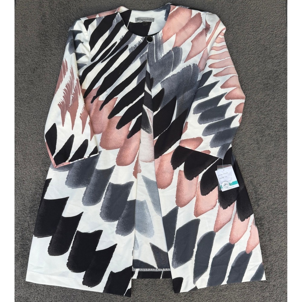 Danny and Nicole Abstract Brushstroke Jacket 16 Pink Black Grey 27213M NWT